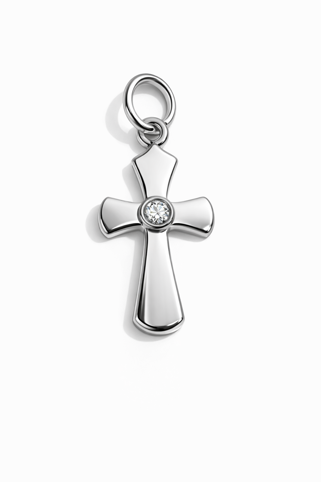 Anhänger Kreuz, Diamant weiß, 925/- Sterlingsilber