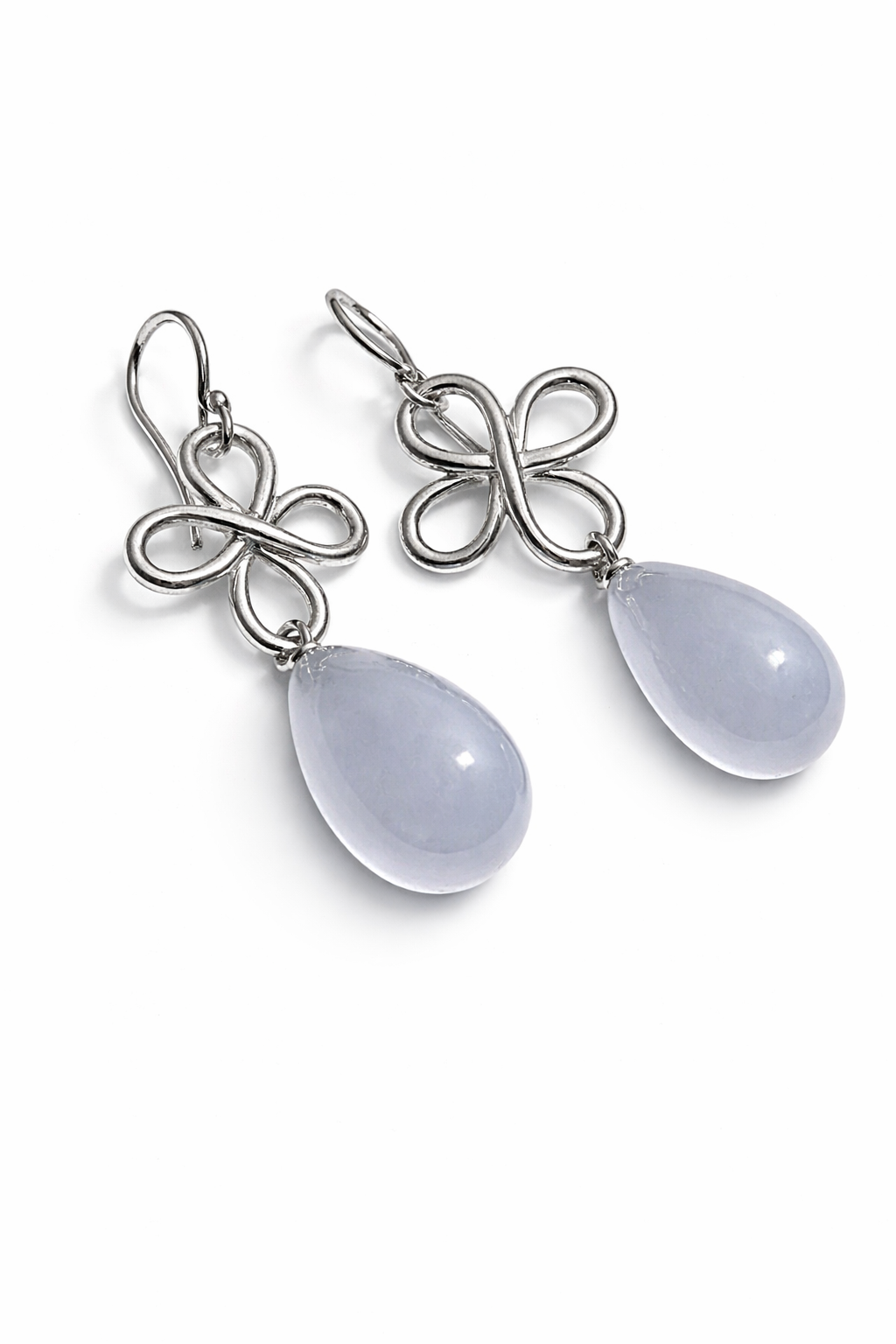 Ohrhänger Fleur, Chalcedon, 925/- Sterlingsilber