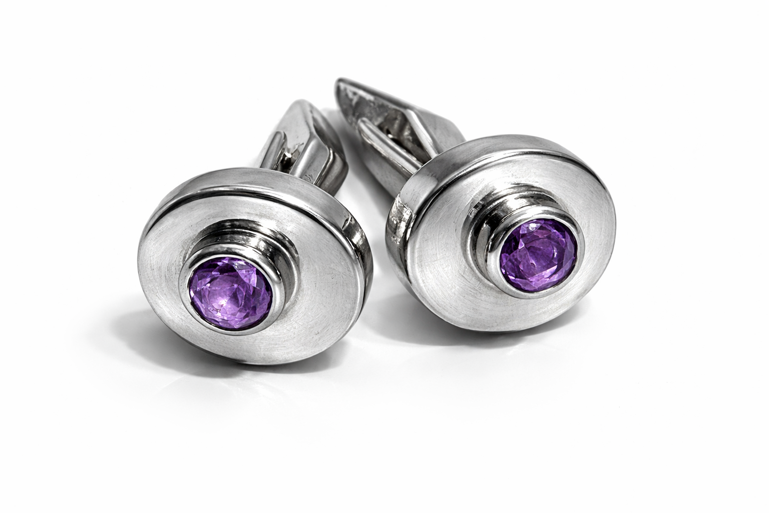 Manschettenknöpfe "Orient Express", Amethyst, 925/- Sterlingsilber