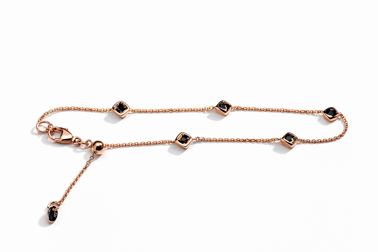 Armband Fancy Diamond Raute, 5 Diamanten 0,75 ct., 1,0mm, 750/- Roségold"