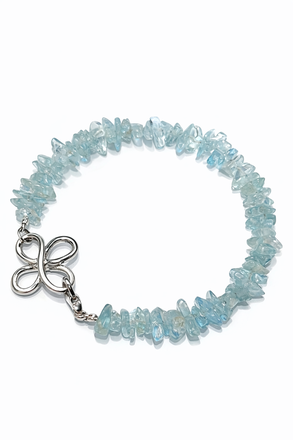 Armband Blume, Aquamarin, 925/- Sterlingsilber