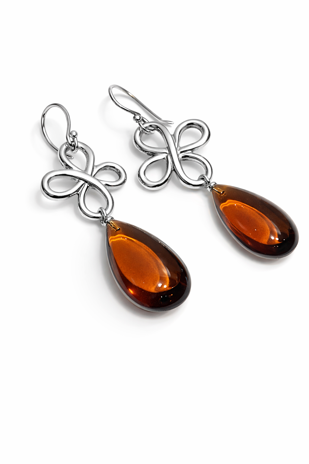 Ohrhänger Fleur, Rauchquarz, 925/- Sterlingsilber
