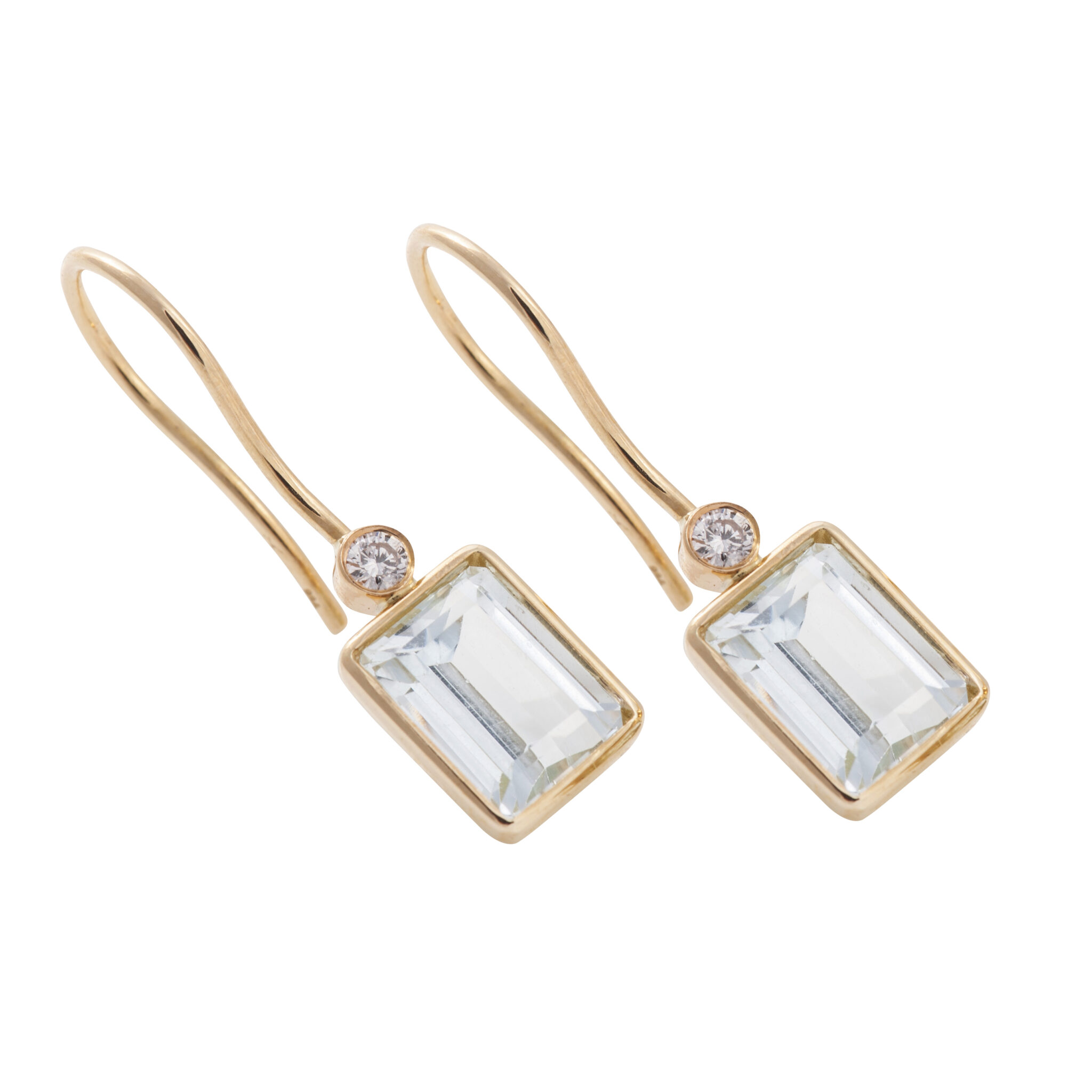 Ohrhänger Frame, Diamant + Swiss Topas, Gelbgold SIODUE Fine