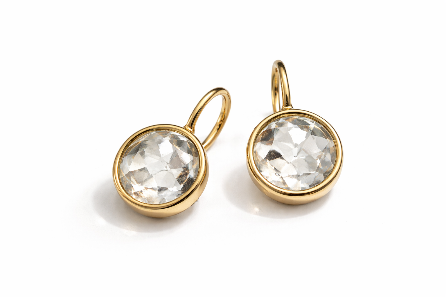 Ohrhänger Cannes, Bergkristall, 750/- Gelbgold