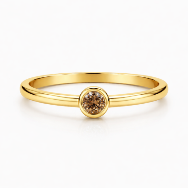 Ring Fancy Champagner, 750/- Gelbgold