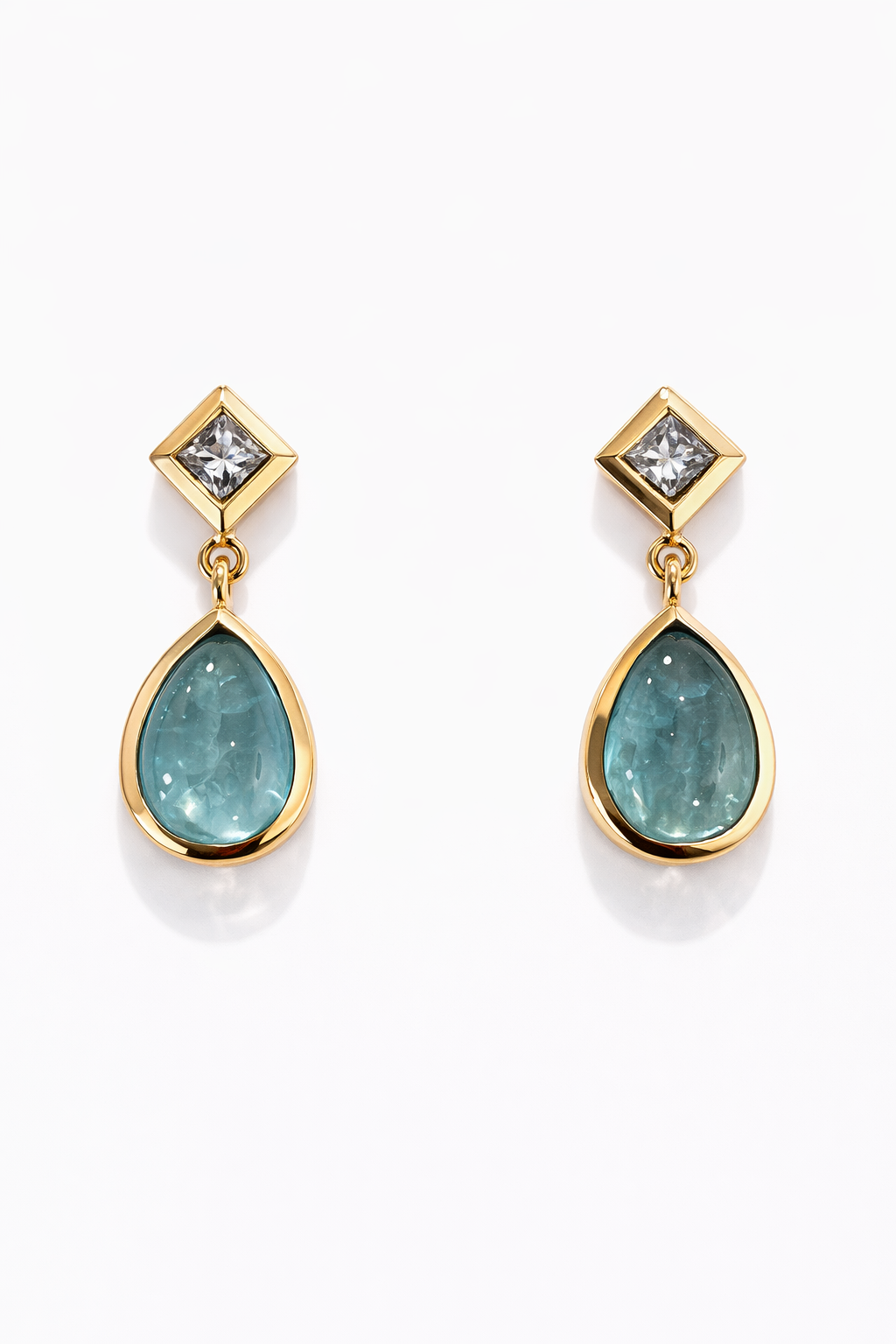 Ohrstecker Zermatt, Diamant + Topas, 750/- Gelbgold