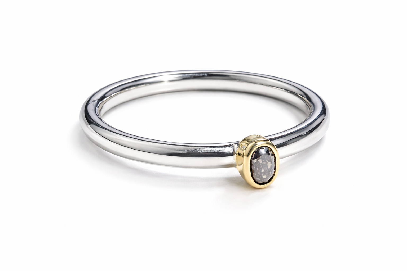 Ring Fancy Diamond, 925/- Sterlingsilber + 750/- Gelbgold