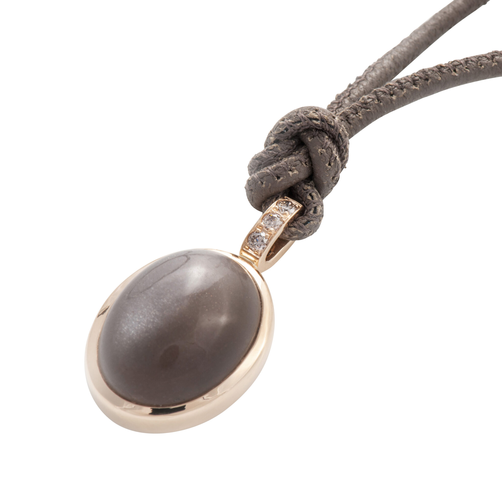 Anhänger Swiss, Mondstein + Diamant, Roségold SIODUE Fine Jewellery