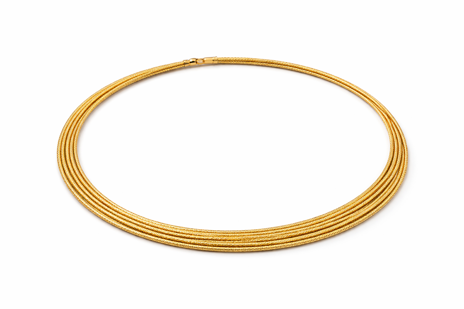 Collier Kabel, geflochten, 20-reihig, 45 cm, 750/- Gelbgold