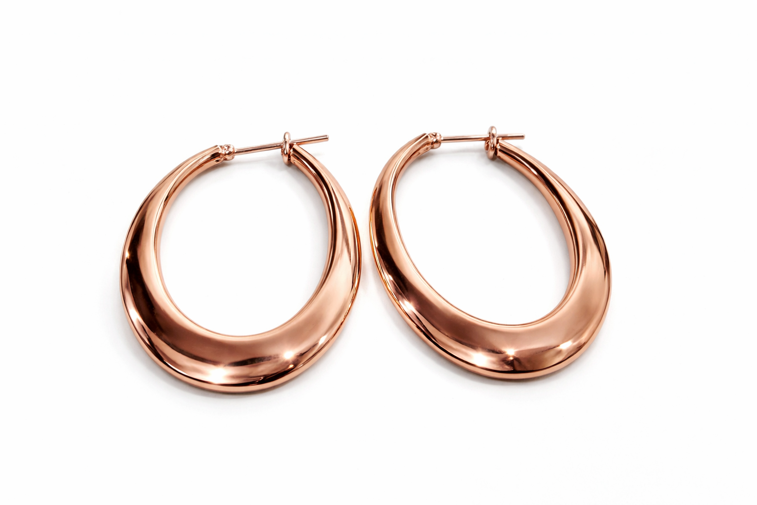 Creolen Oval, 750/- Roségold
