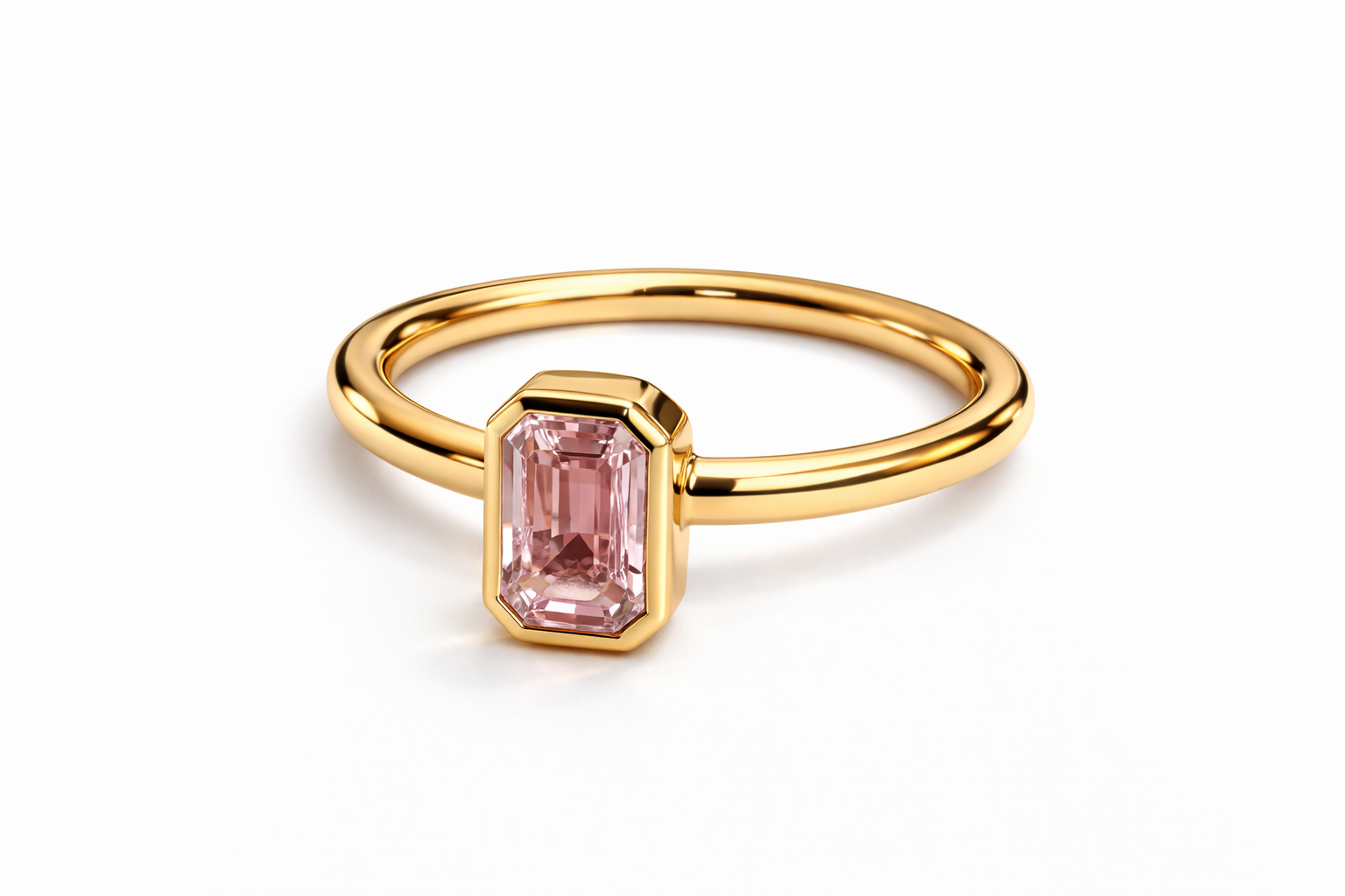 Ring Natursaphir, pastell, 750/- Gelbgold