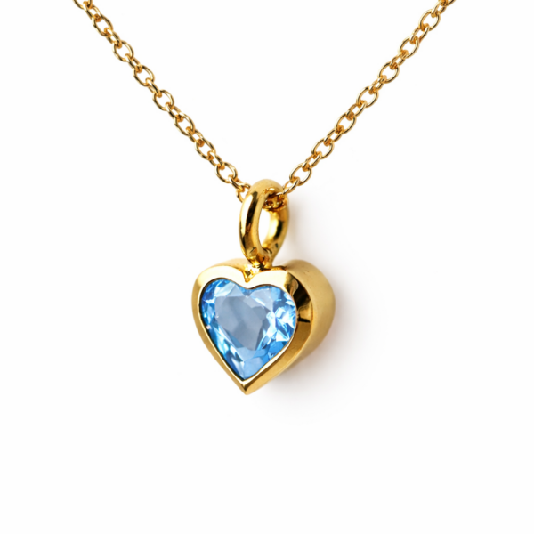 Collier mit Herz, Topas, 750/-Gelbgold