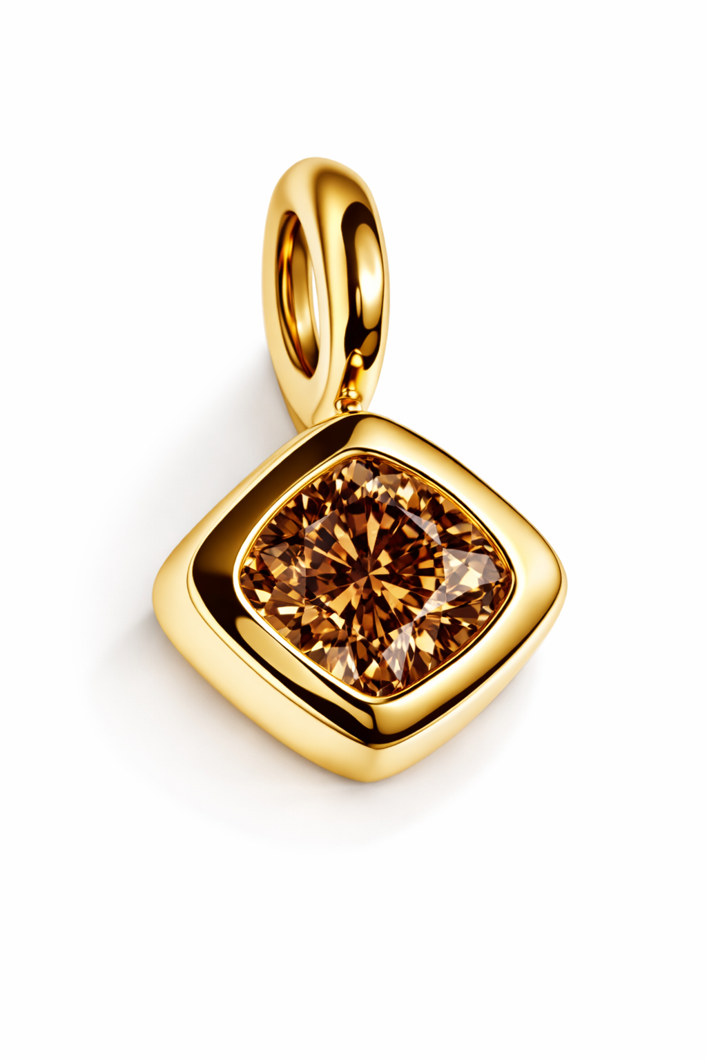 Anhänger Fancy Diamond, Raute, 750/- Gelbgold