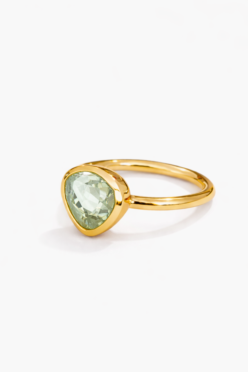Ring Herz Sio Due Prasiolith, 750/- Gelbgold