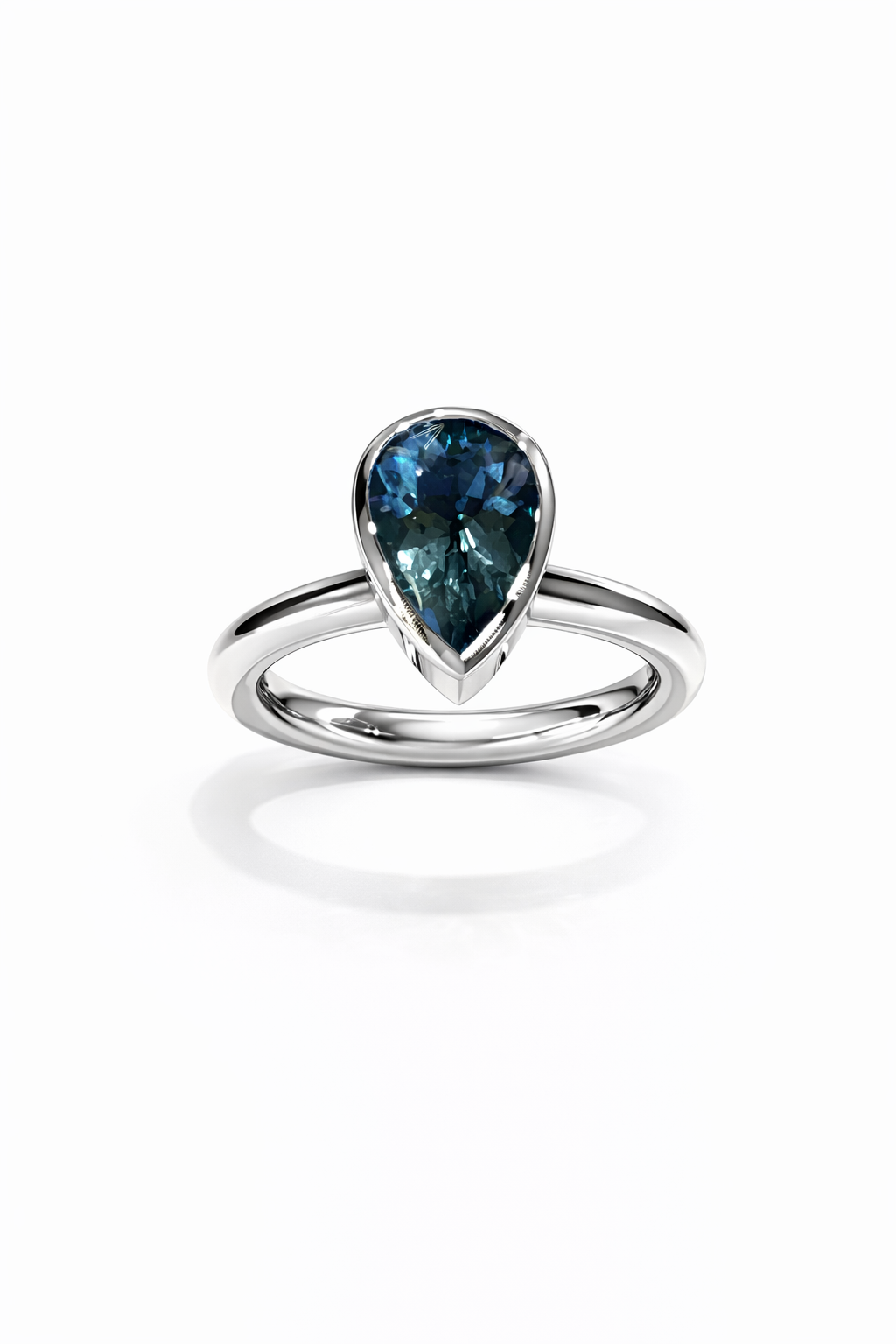 Ring Aqua, Aquamarin Tropfen, 750/- Weißgold