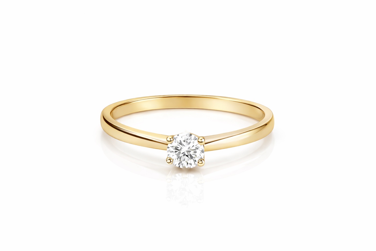 44ABD5C4-9594-4342-8652-0C02CF8AFC7A Ring Solitär mit Brillant 0,30ct F/si2, GIA Expertise, 750/- Gelbgold