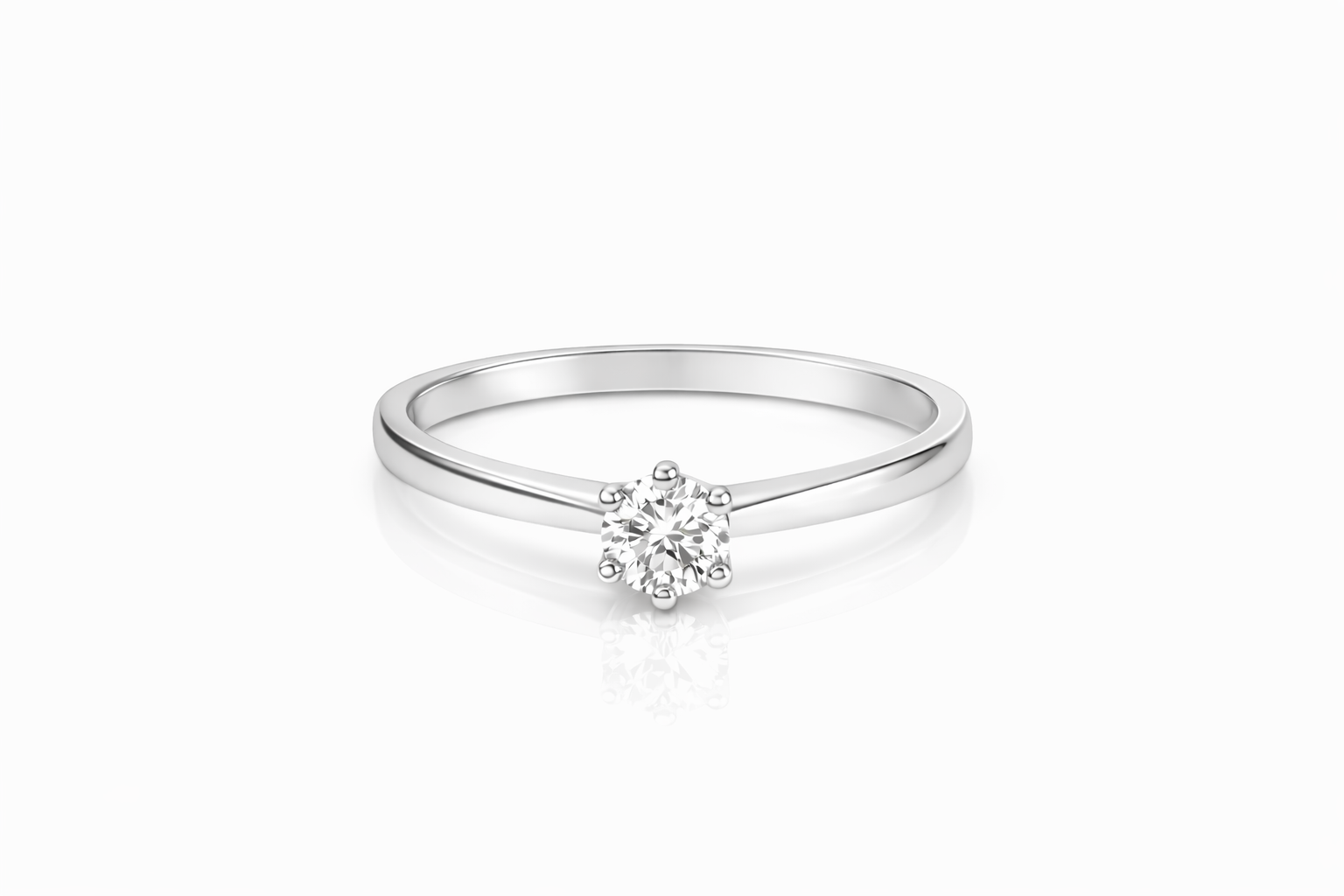 Ring Solitär mit Brillant, 0,20 ct, 585/-WG
