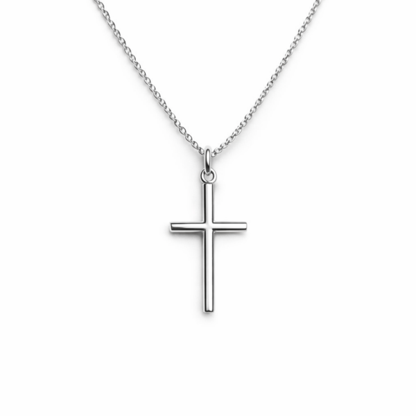 Kreuz, schlicht, Anhänger, 750/- Weißgold