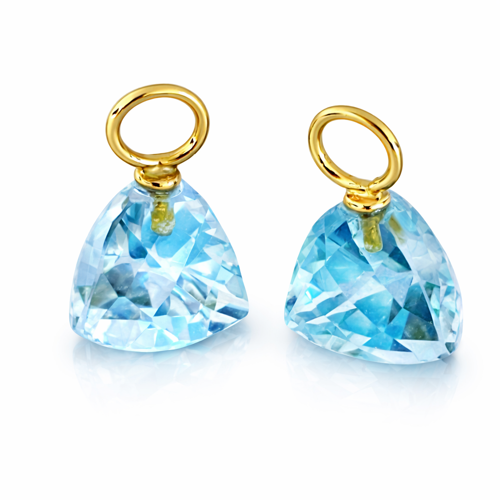 Einhänger für Creolen, Swiss Topas, step cut, klein, 750/- Gelbgold