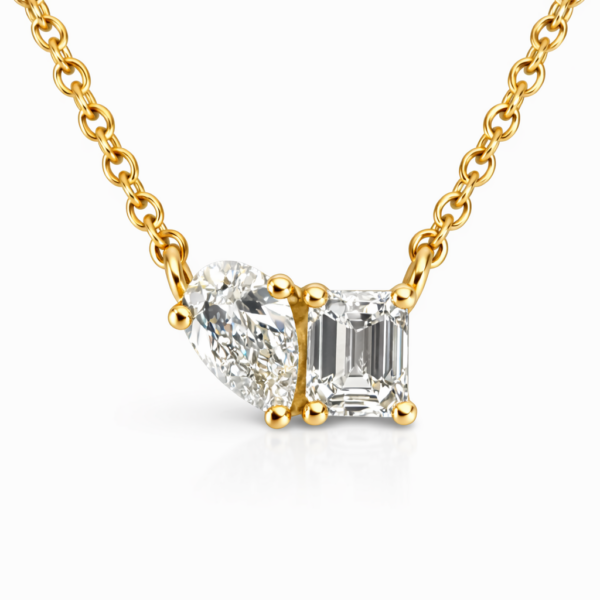 Collier Toi Et Moi, Diamanten, 0,35 ct., 750/- Gelbgold