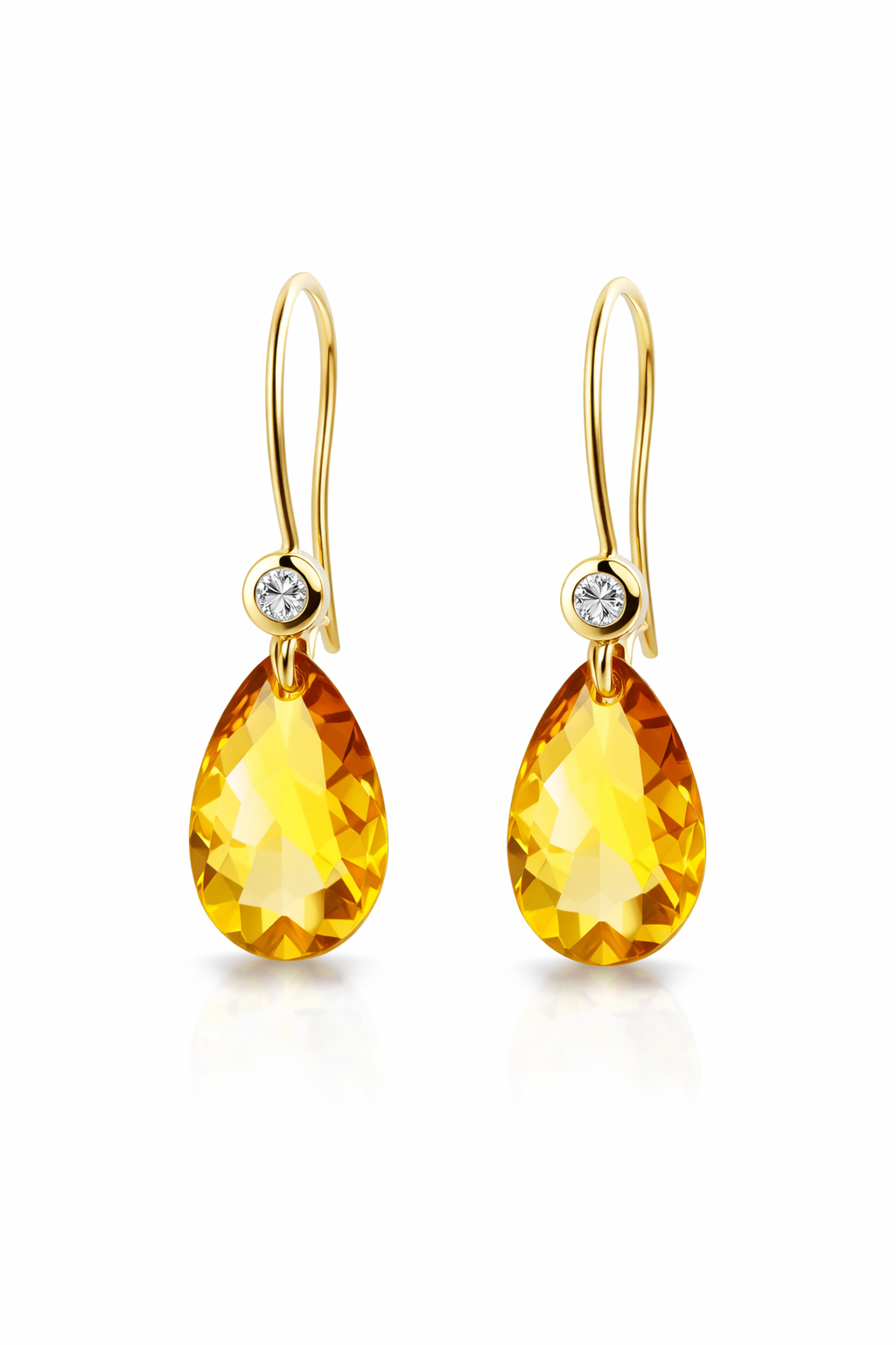 Ohrhänger Honey Drop, Bernstein,fancy Diamant, 750/- GG