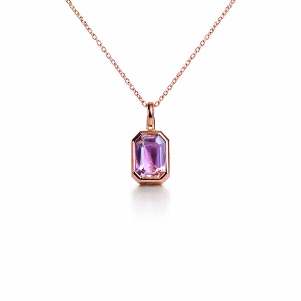 Anhänger Natursaphir, 750/- Rosegold, Kette, Lavendelsaphir