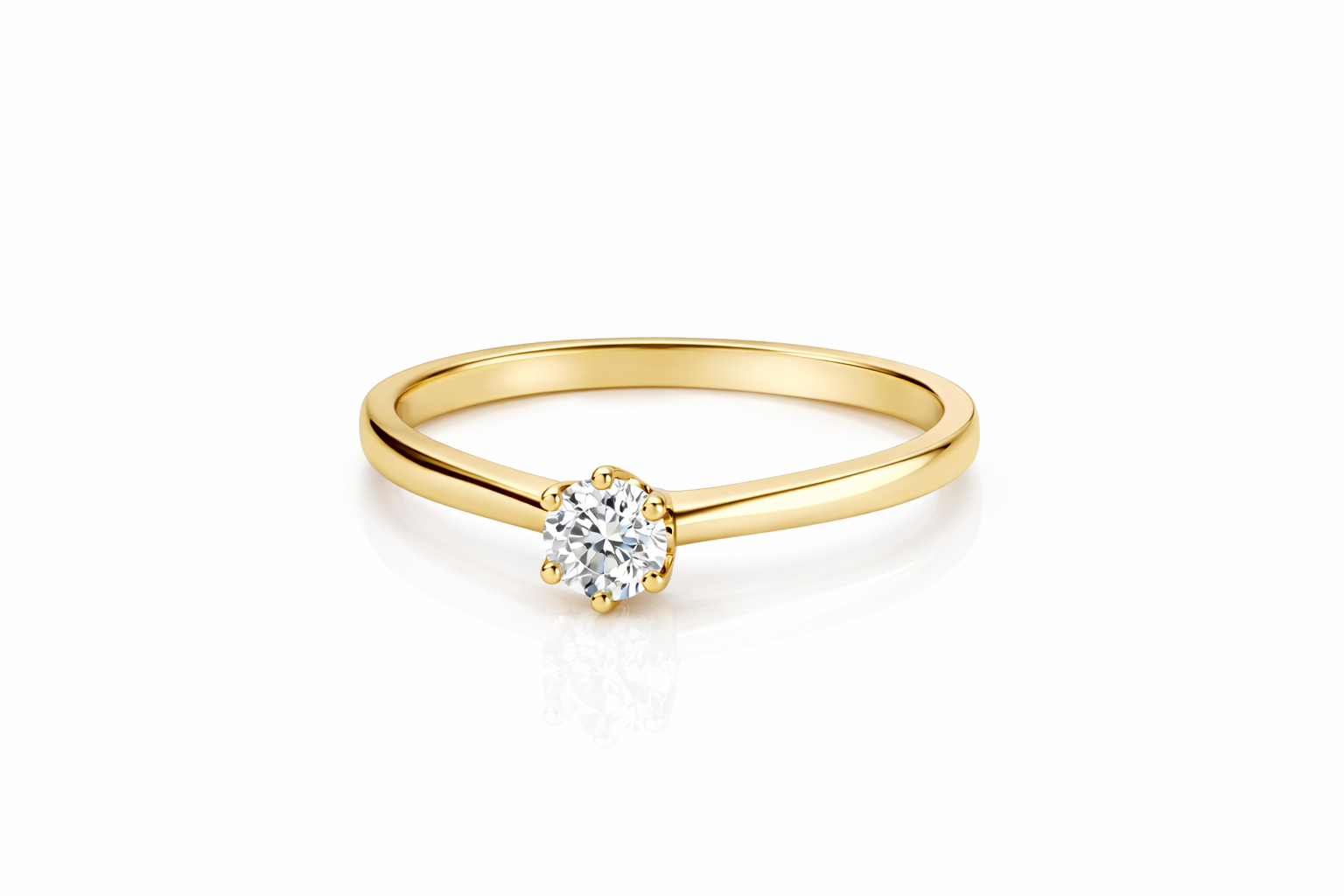 F469BA2E-1CAD-430F-8E2F-218A8349B1CF Ring Solitär mit Brillant 0,30ct F/si2, GIA Expertise, 750/- Gelbgold