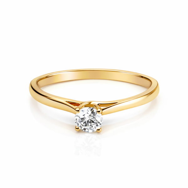 Ring Solitär mit Brillant 0,50ct G/si2, GIA Expertise, 750/- Gelbgold