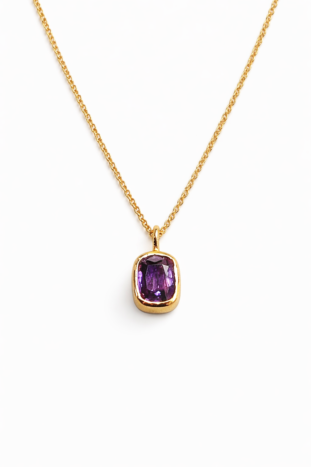 Anhänger Frame, Natur-Saphir, violett, 750/- Gelbgold”