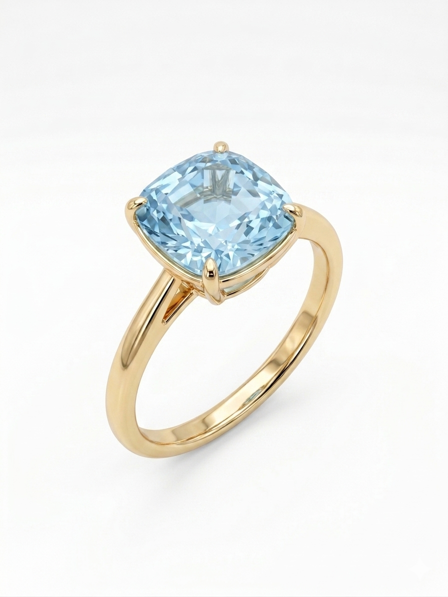 Ring Aquamarin, 750/- Gelbgold