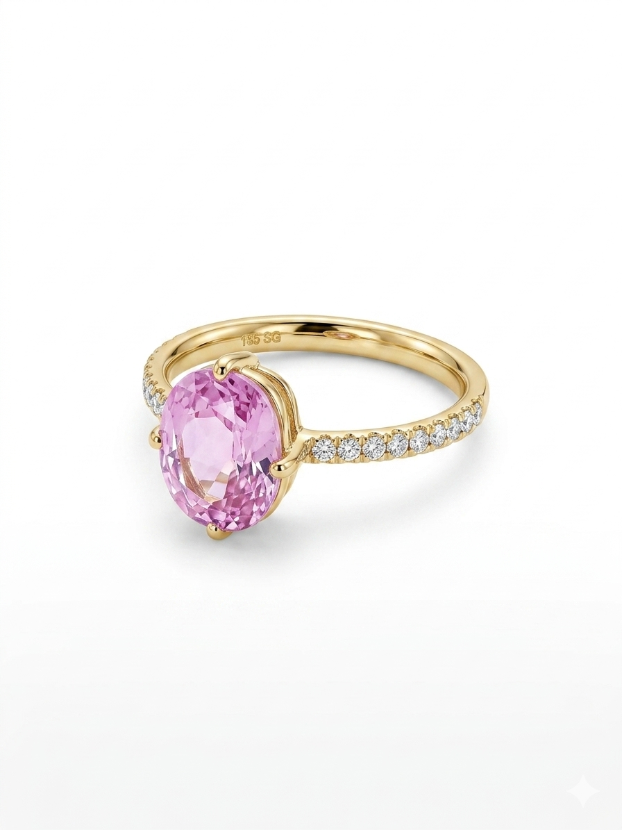 Sio Due Memoire Ring, Natur Saphir, 2,0ct, 18Karat Gelbgold, Verlobungsring, Solitärring, Welpe, Comolli, Pomelatto-Ring, Bucherer