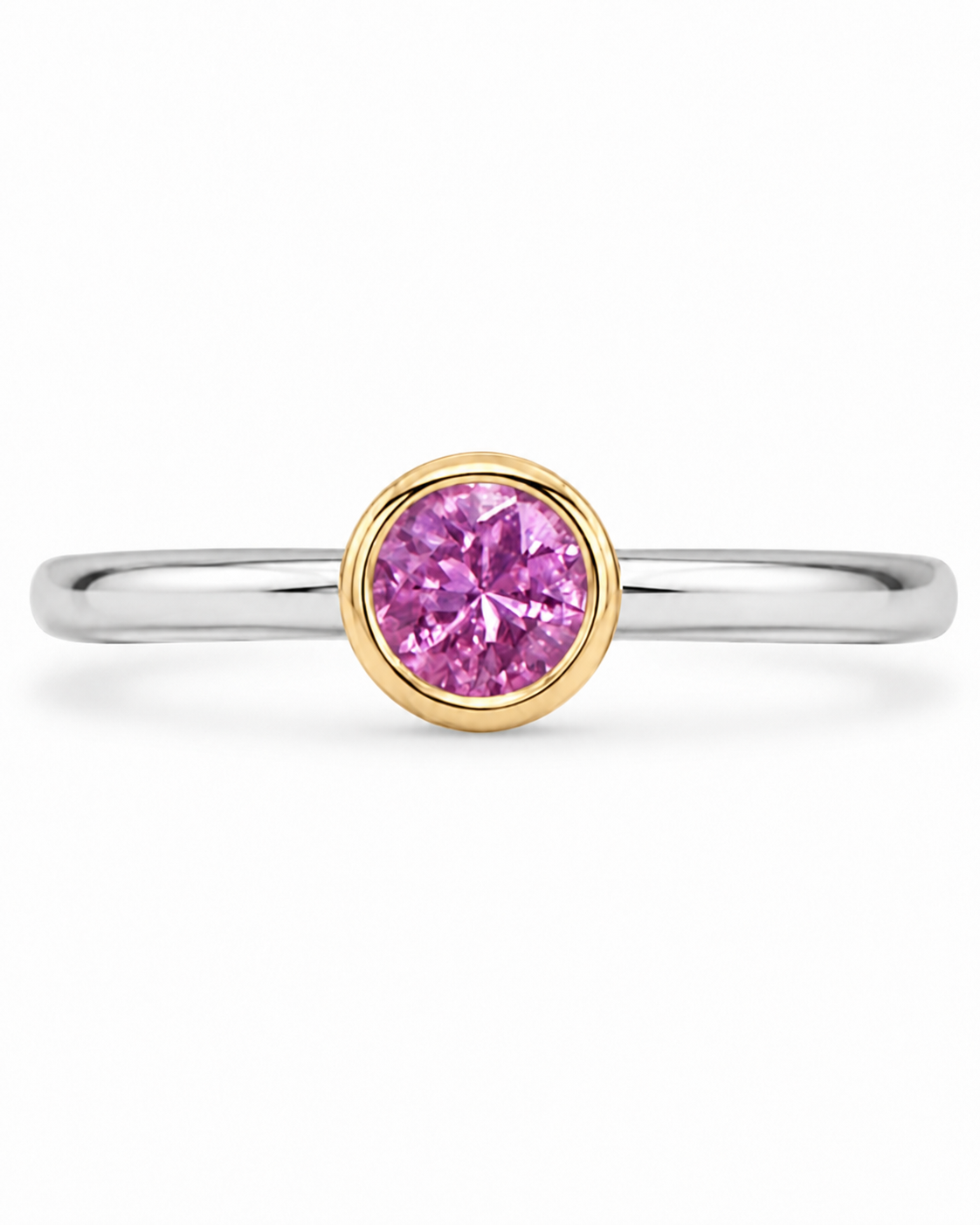 Ring Whitsundays, Saphir pink, 925/- Sterlingsilber, 750/- Gelbgold