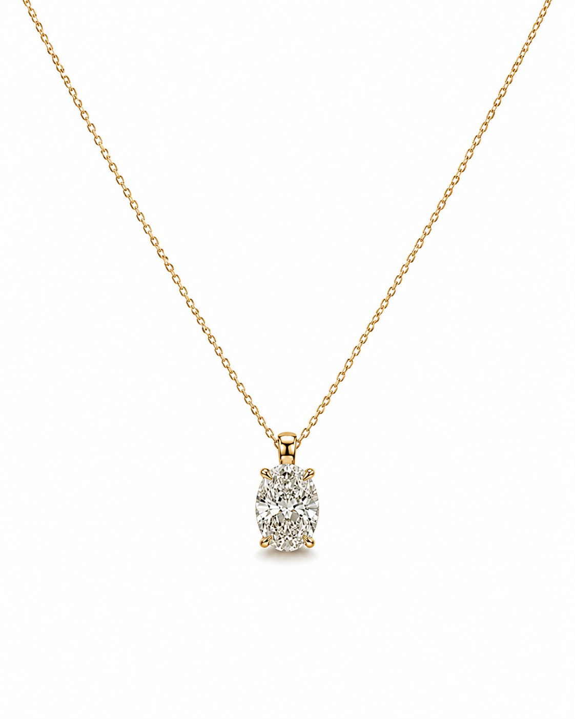 Collier Elegance, Diamant, Oval, 0,50 ct., GIA Zertifikat Tw-si1, 750/- Gelbgold