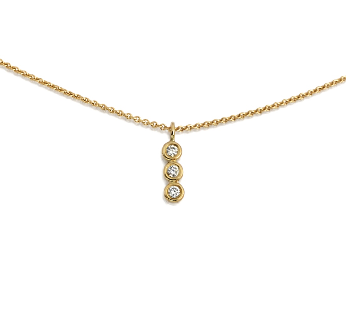 Collier Diamonds, Diamanten (zus.:0,03 ct.), 750/- Gelbgold”