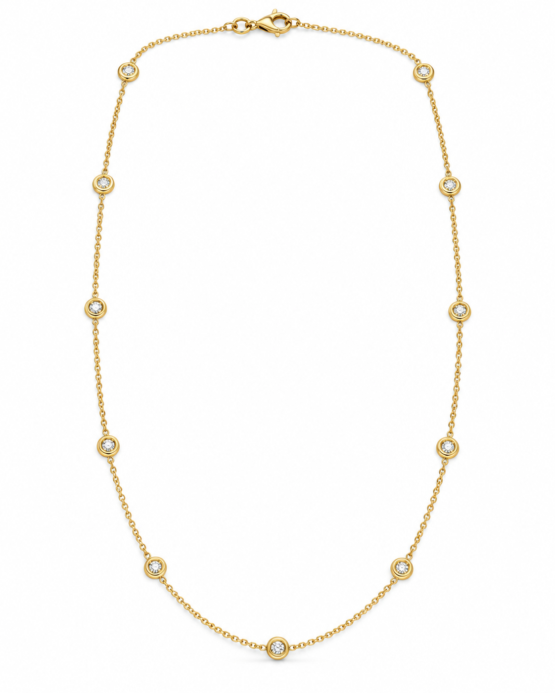 SIO_DUE Diamant Collier, 47 cm, 11 Diamanten, 0,30ct zusammen, 585/- Gelbgold